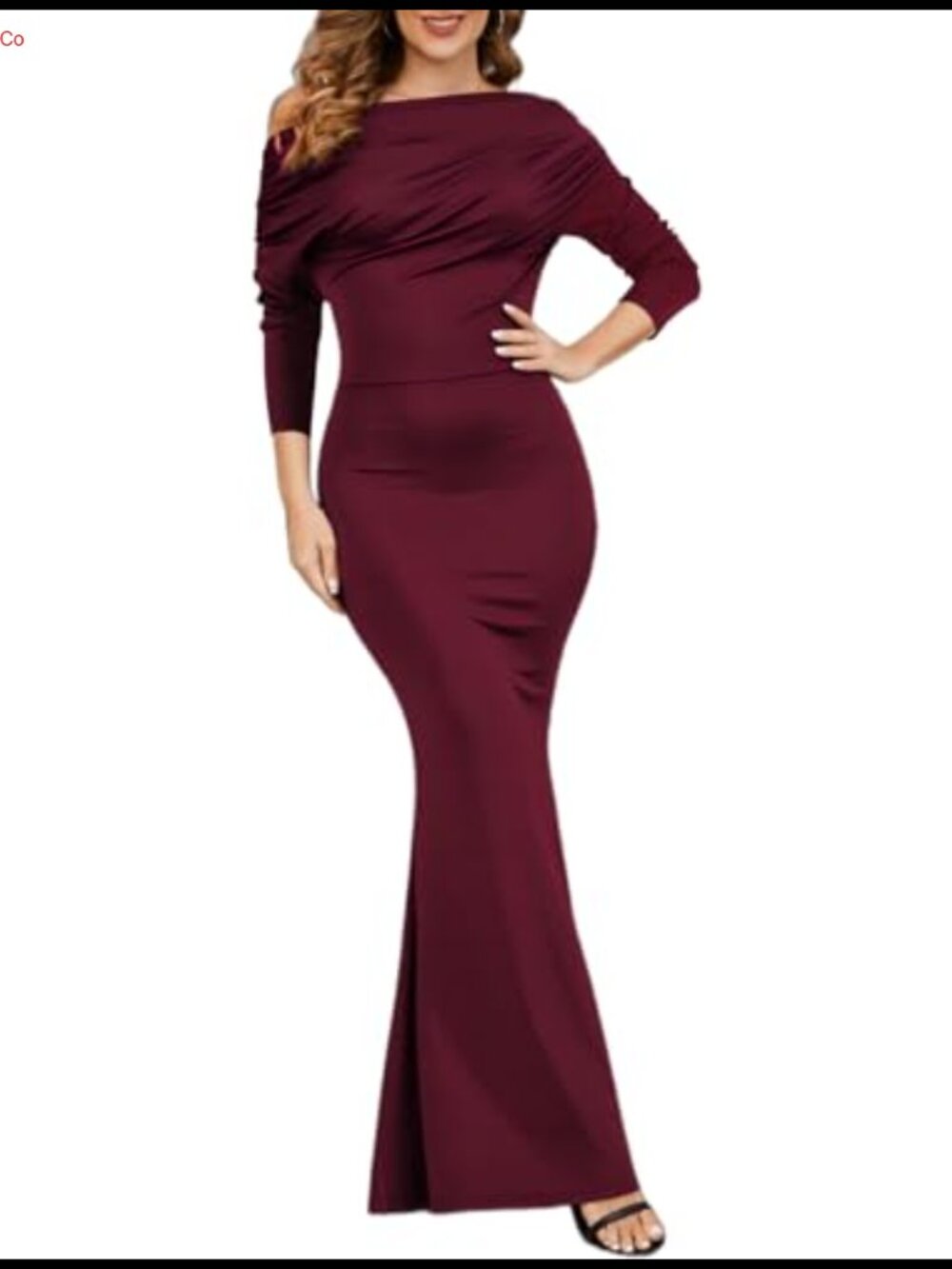 Off Shoulder Bodycon Maxi Dress Long Sleeve Mermaid Formal Party Gown